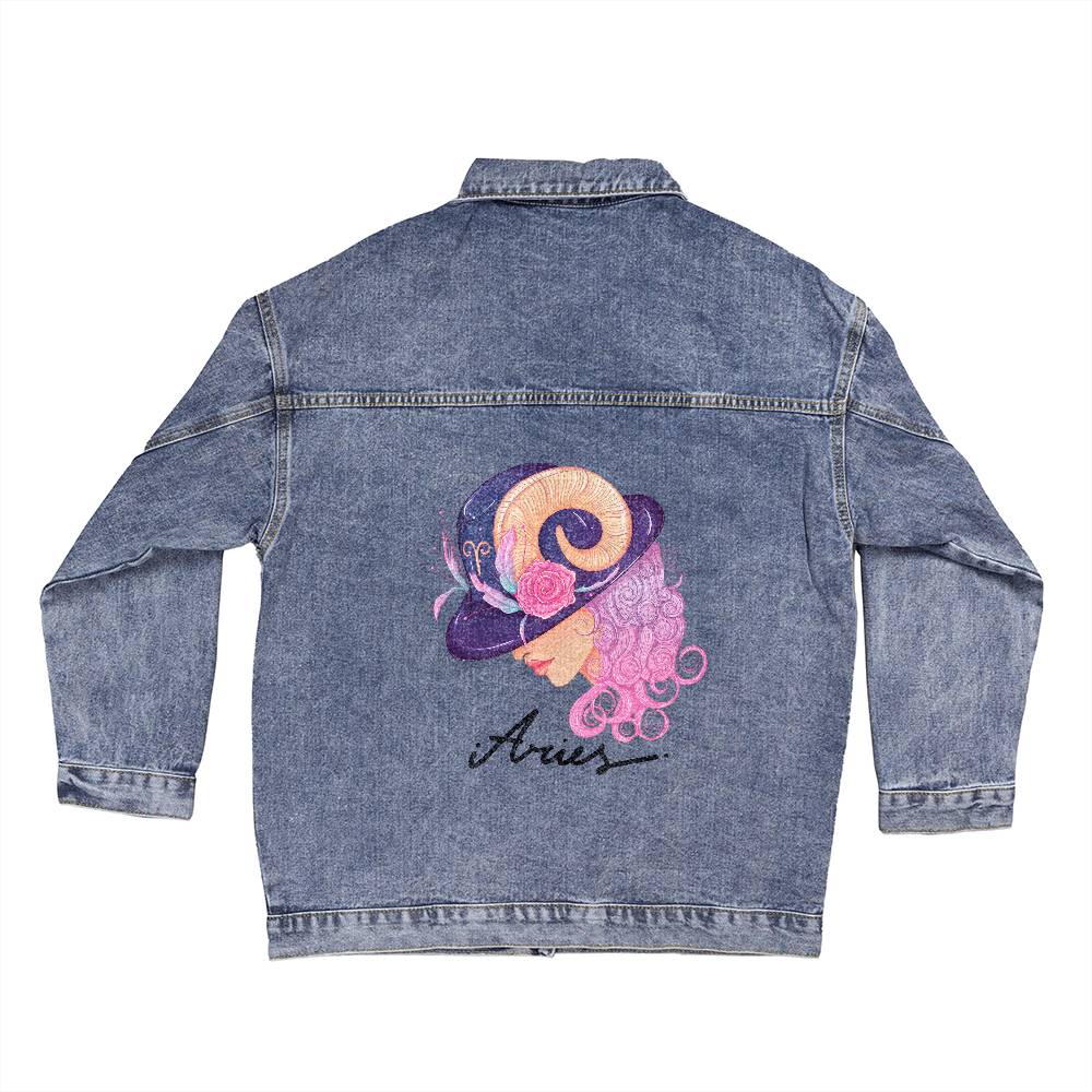 Aries Zodiac Sign - Women's Denim Jacket
