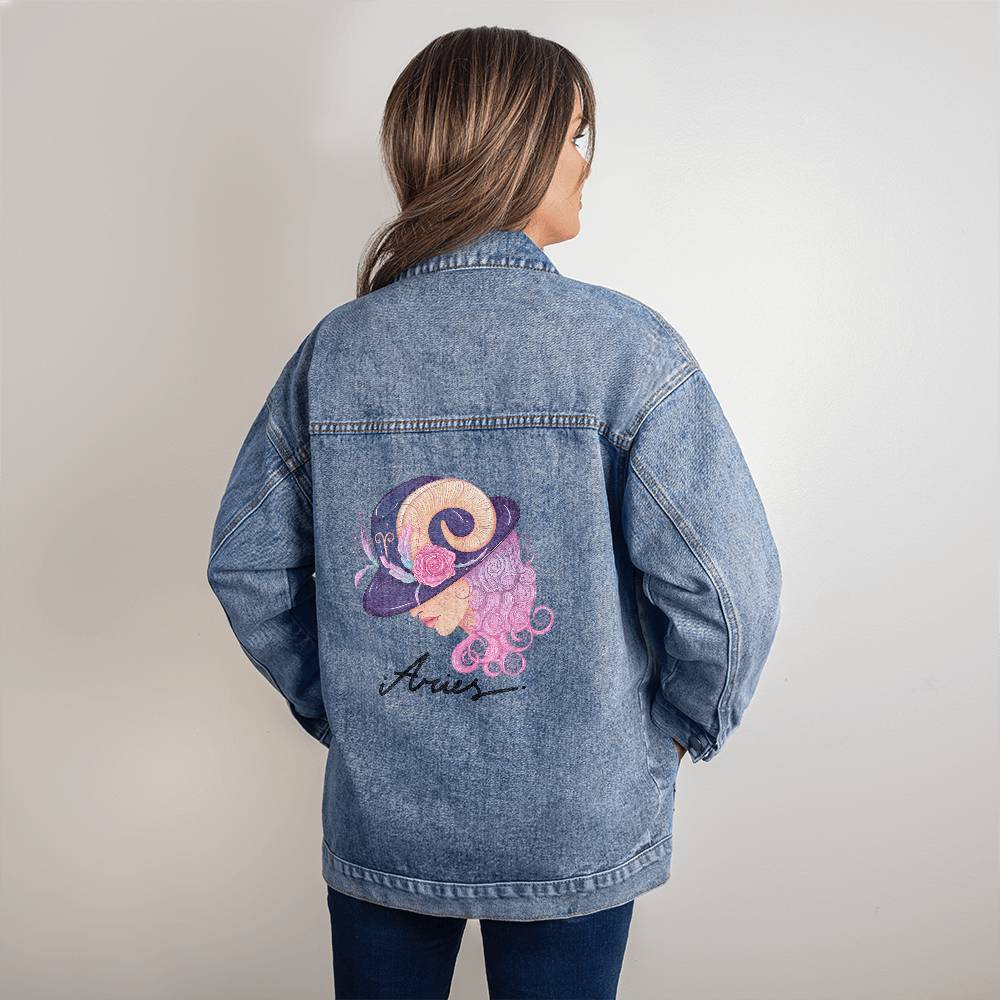 Aries Zodiac Sign - Women's Denim Jacket
